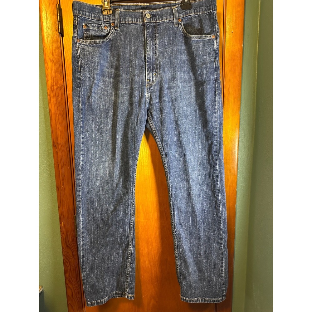 Levi's 505 Jeans Mens 40x32 Blue Regular Straight Leg Denim Zip Fly Dark Wash